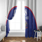 Custom Afro-Haitians Football Pride Window Curtain Les Grenadiers Veve Vodou Blue Version - African Pride