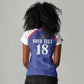 Custom Afro-Haitians Football Pride Women V-Neck T-Shirt Les Grenadiers Veve Vodou Blue Version - African Pride