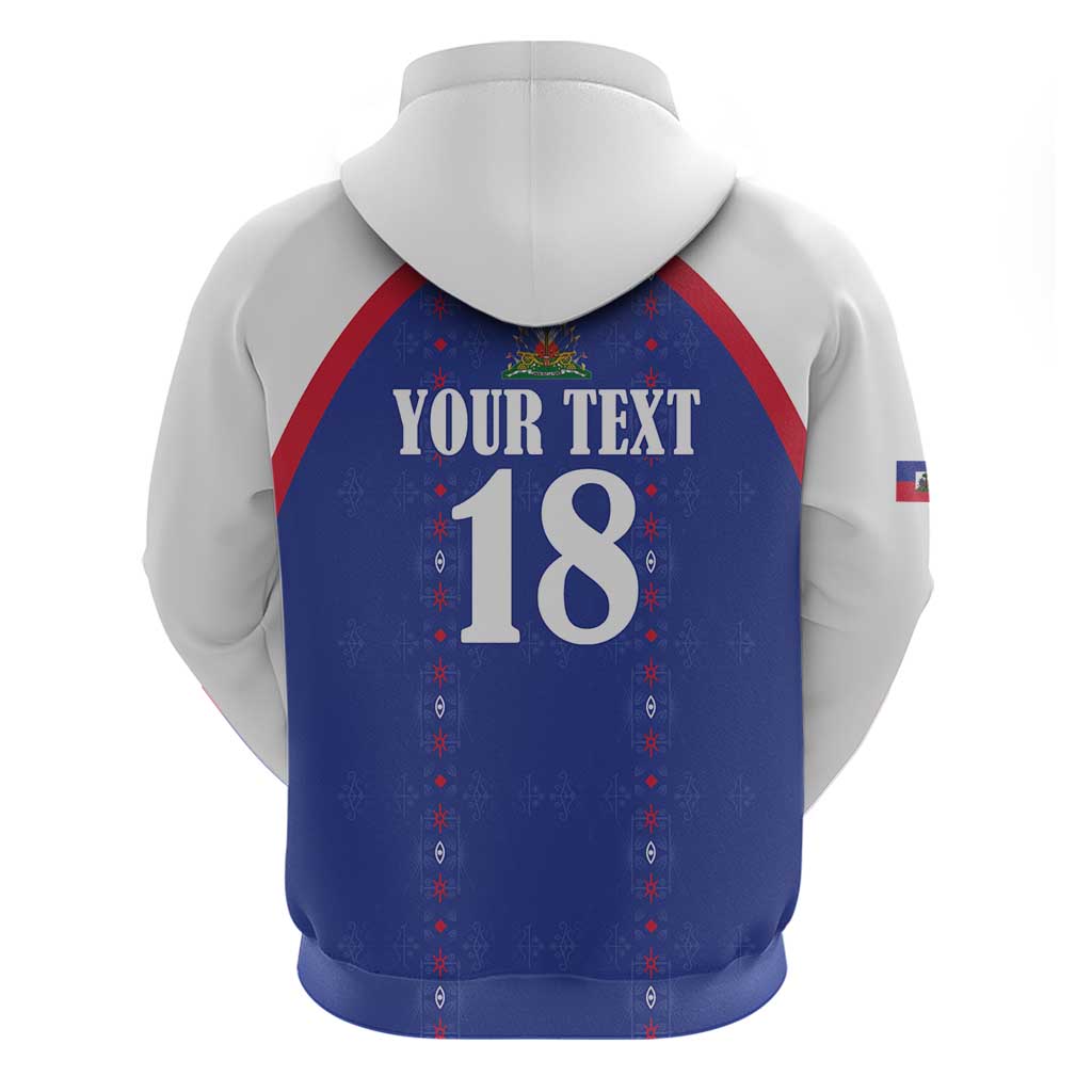 Custom Afro-Haitians Football Pride Zip Hoodie Les Grenadiers Veve Vodou Blue Version - African Pride