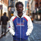 Custom Afro-Haitians Football Pride Zip Hoodie Les Grenadiers Veve Vodou Blue Version - African Pride