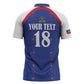 Custom Afro-Haitians Football Pride Zipper Polo Shirt Les Grenadiers Veve Vodou Blue Version