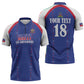 Custom Afro-Haitians Football Pride Zipper Polo Shirt Les Grenadiers Veve Vodou Blue Version