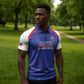 Custom Afro-Haitians Football Pride Zipper Polo Shirt Les Grenadiers Veve Vodou Blue Version