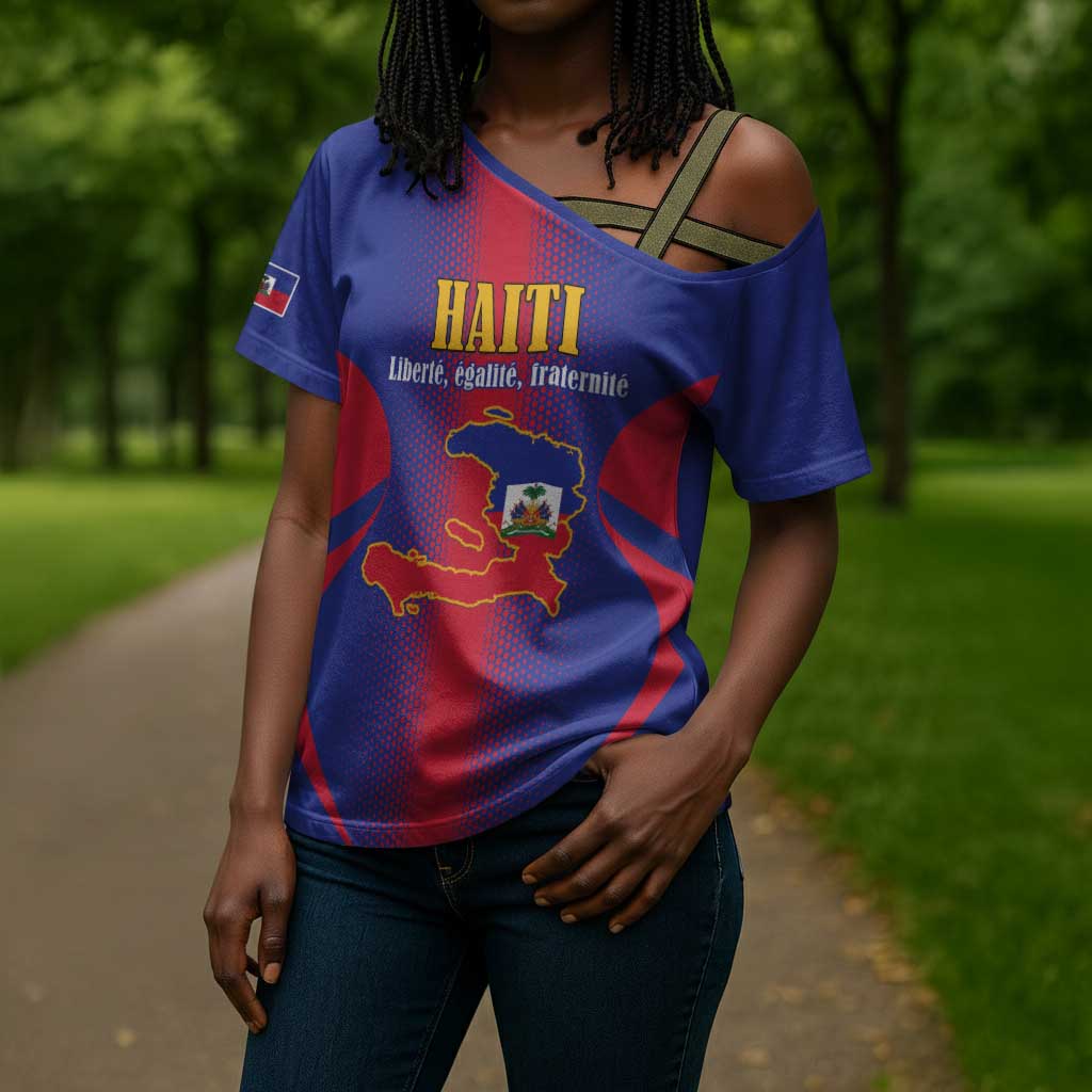 Afro-Haitians Pride Personalized Cross Shoulder Shirt Neg Marron Haitian Heritage