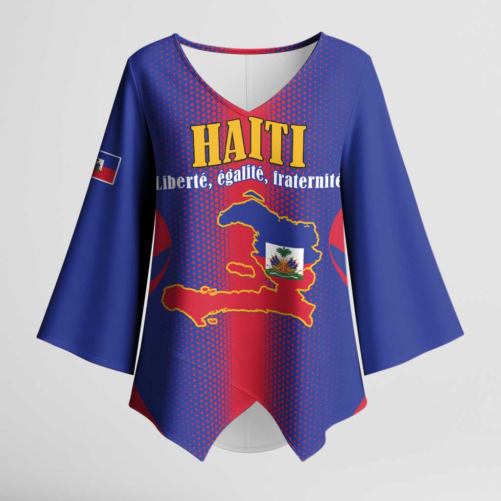 Afro-Haitians Pride Personalized Kimono Sleeve Blouse Neg Marron Haitian Heritage