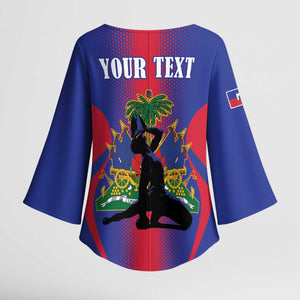 Afro-Haitians Pride Personalized Kimono Sleeve Blouse Neg Marron Haitian Heritage