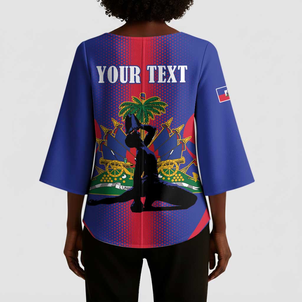 Afro-Haitians Pride Personalized Kimono Sleeve Blouse Neg Marron Haitian Heritage