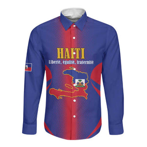 Afro-Haitians Pride Personalized Long Sleeve Button Shirt Neg Marron Haitian Heritage - African Pride