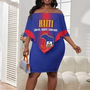 Afro-Haitians Pride Personalized Off Shoulder Short Dress Neg Marron Haitian Heritage - African Pride