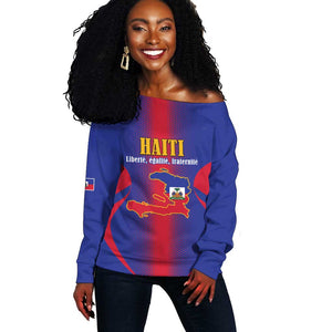 Afro-Haitians Pride Personalized Off Shoulder Sweater Neg Marron Haitian Heritage - African Pride