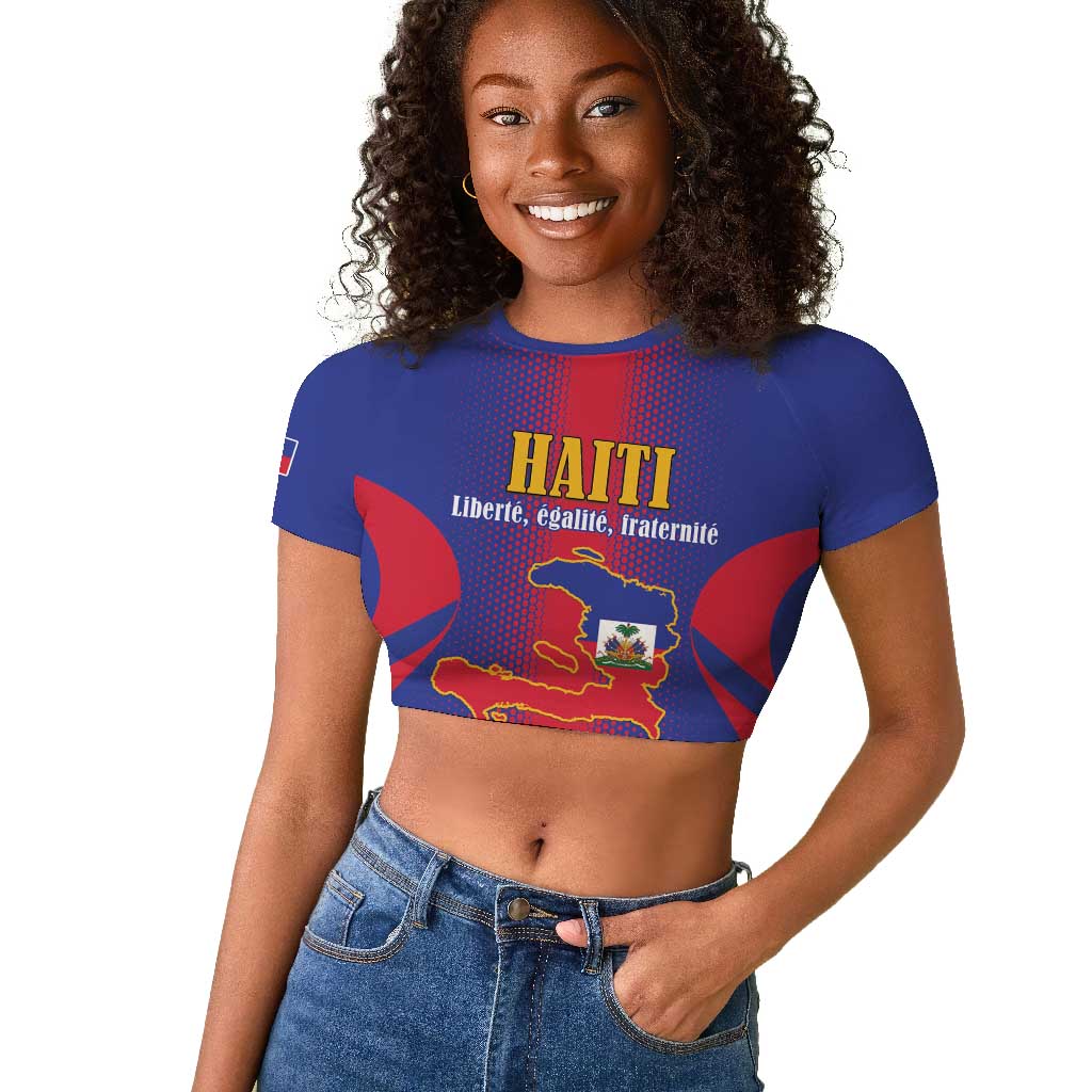 Afro-Haitians Pride Personalized Raglan Cropped T shirt Neg Marron Haitian Heritage - African Pride