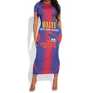 Afro-Haitians Pride Personalized Short Sleeve Bodycon Dress Neg Marron Haitian Heritage - African Pride