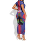Afro-Haitians Pride Personalized Short Sleeve Bodycon Dress Neg Marron Haitian Heritage LT18