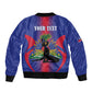 Afro-Haitians Pride Personalized Sleeve Zip Bomber Jacket Neg Marron Haitian Heritage - African Pride