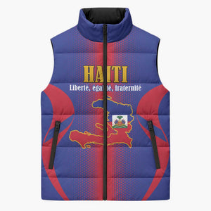 Afro-Haitians Pride Personalized Sleeveless Puffer Jacket Neg Marron Haitian Heritage