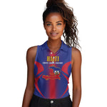 Afro-Haitians Pride Personalized Women Sleeveless Polo Shirt Neg Marron Haitian Heritage - African Pride