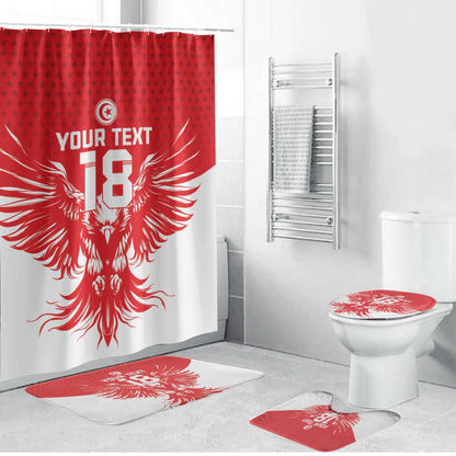 Custom Tunisia Football Bathroom Set Eagles of Carthage Spirit LT18