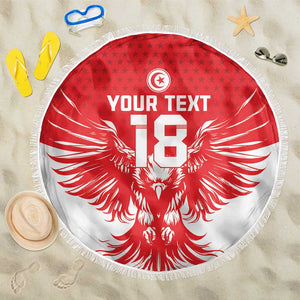 Custom Tunisia Football Beach Blanket Eagles of Carthage Spirit - African Pride