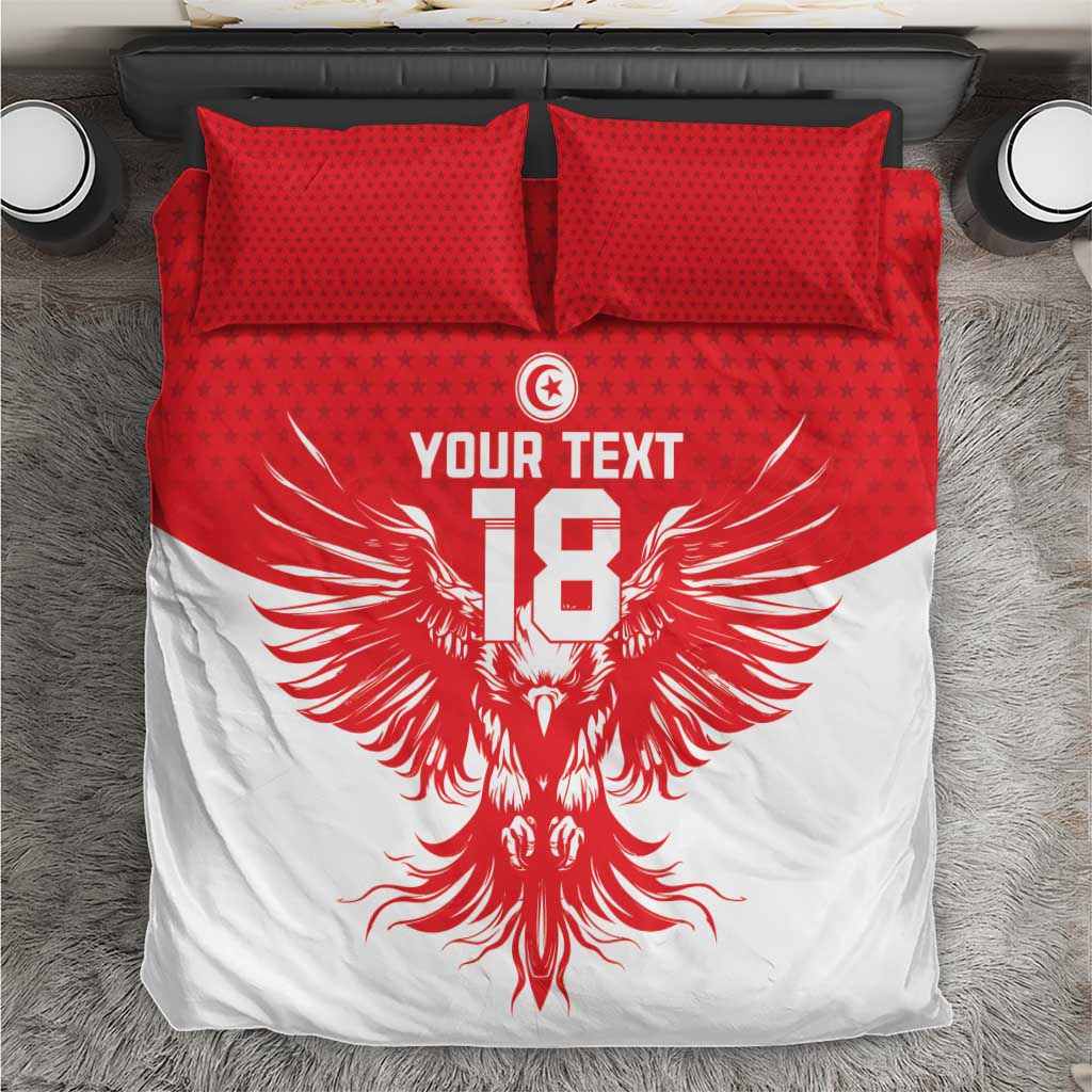 Custom Tunisia Football Bedding Set Eagles of Carthage Spirit - African Pride