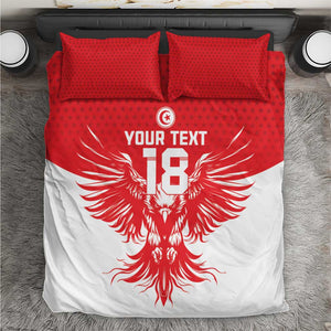 Custom Tunisia Football Bedding Set Eagles of Carthage Spirit - African Pride