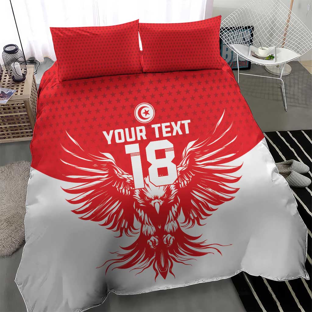 Custom Tunisia Football Bedding Set Eagles of Carthage Spirit - African Pride