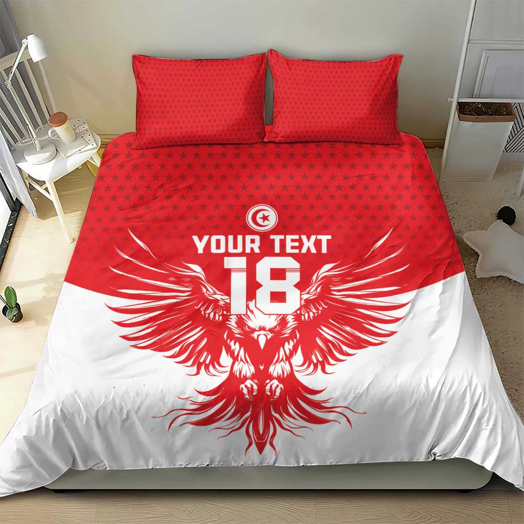 Custom Tunisia Football Bedding Set Eagles of Carthage Spirit - African Pride
