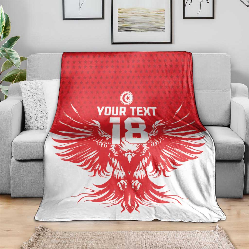 Custom Tunisia Football Blanket Eagles of Carthage Spirit - African Pride