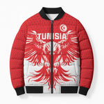 Custom Tunisia Football Bomber Puffer Jacket Eagles of Carthage Spirit - African Pride