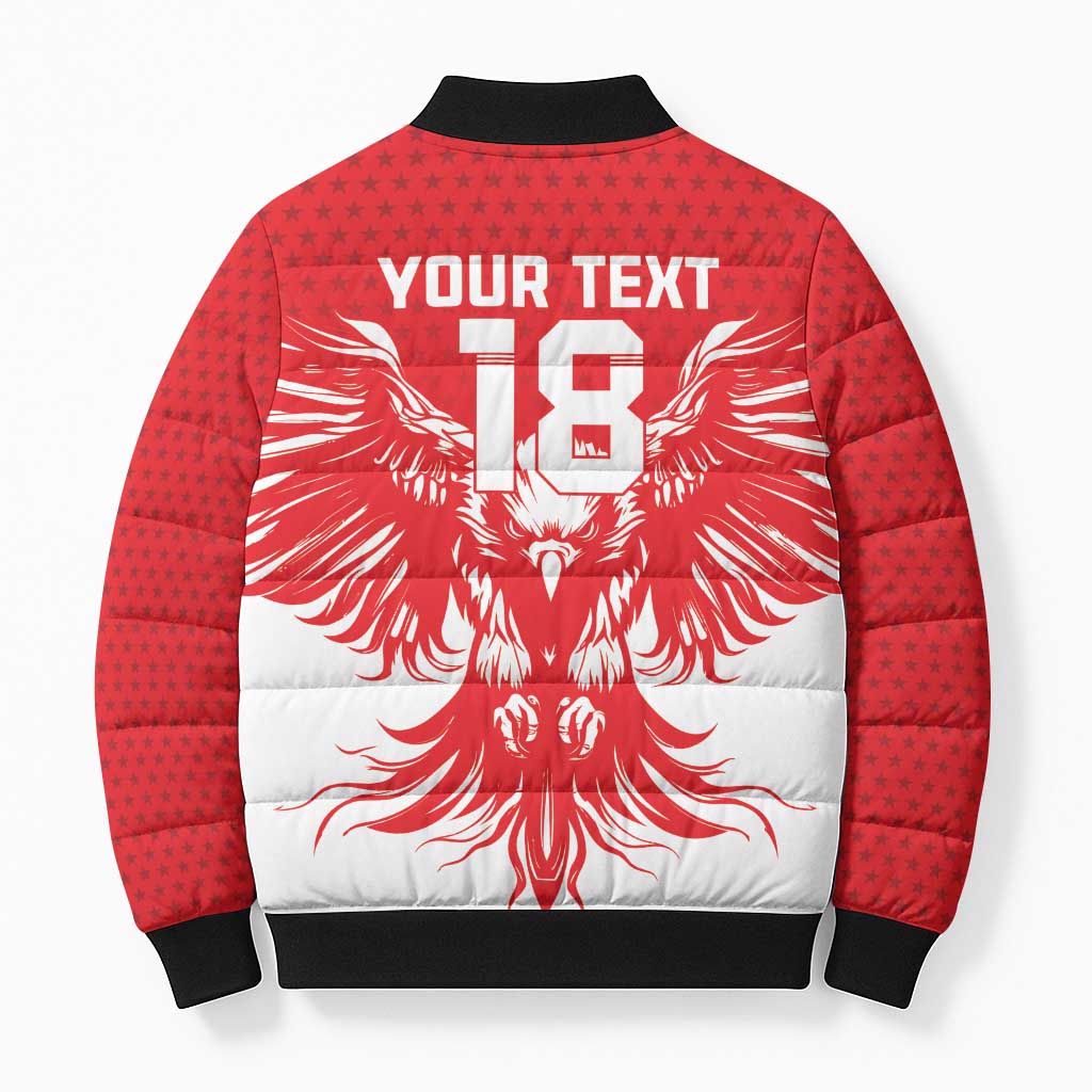 Custom Tunisia Football Bomber Puffer Jacket Eagles of Carthage Spirit - African Pride