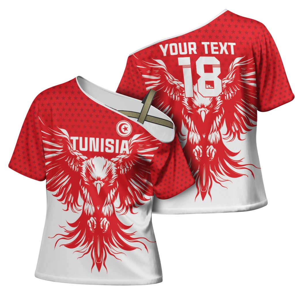 Custom Tunisia Football Cross Shoulder Shirt Eagles of Carthage Spirit - African Pride