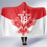 Custom Tunisia Football Hooded Blanket Eagles of Carthage Spirit - African Pride