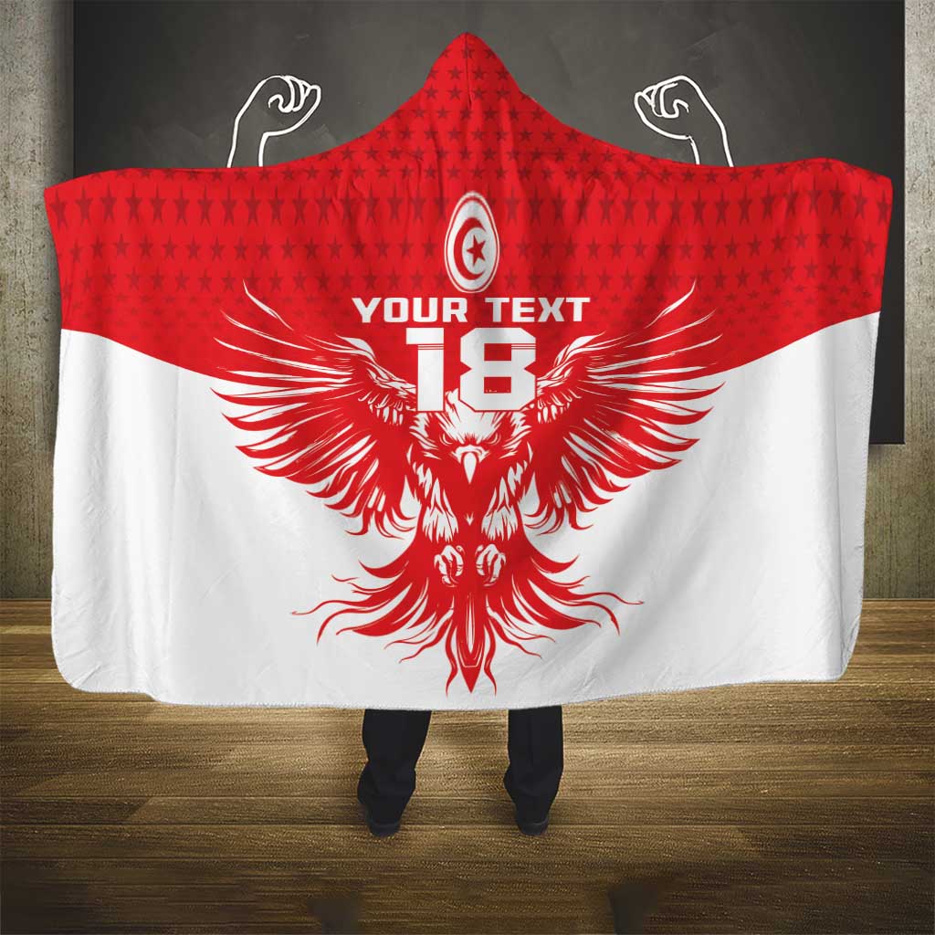 Custom Tunisia Football Hooded Blanket Eagles of Carthage Spirit - African Pride