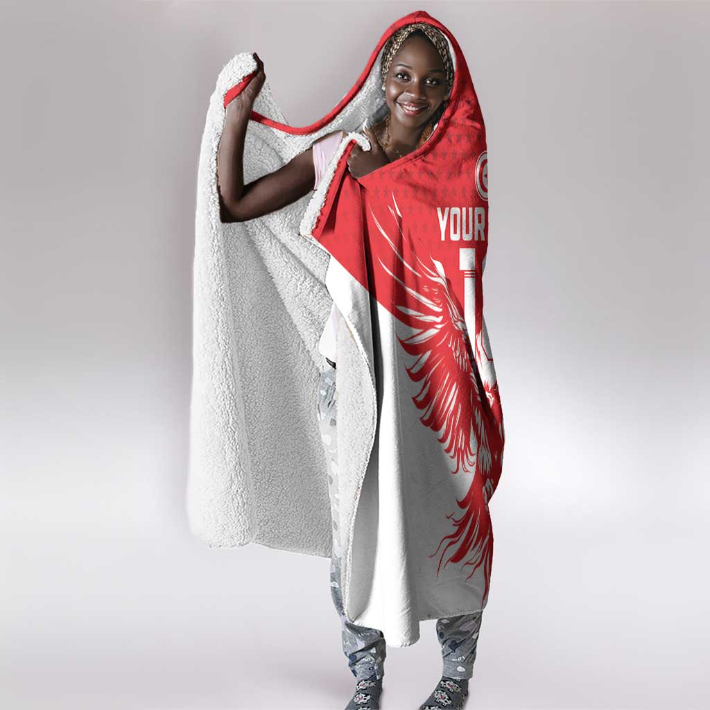 Custom Tunisia Football Hooded Blanket Eagles of Carthage Spirit - African Pride