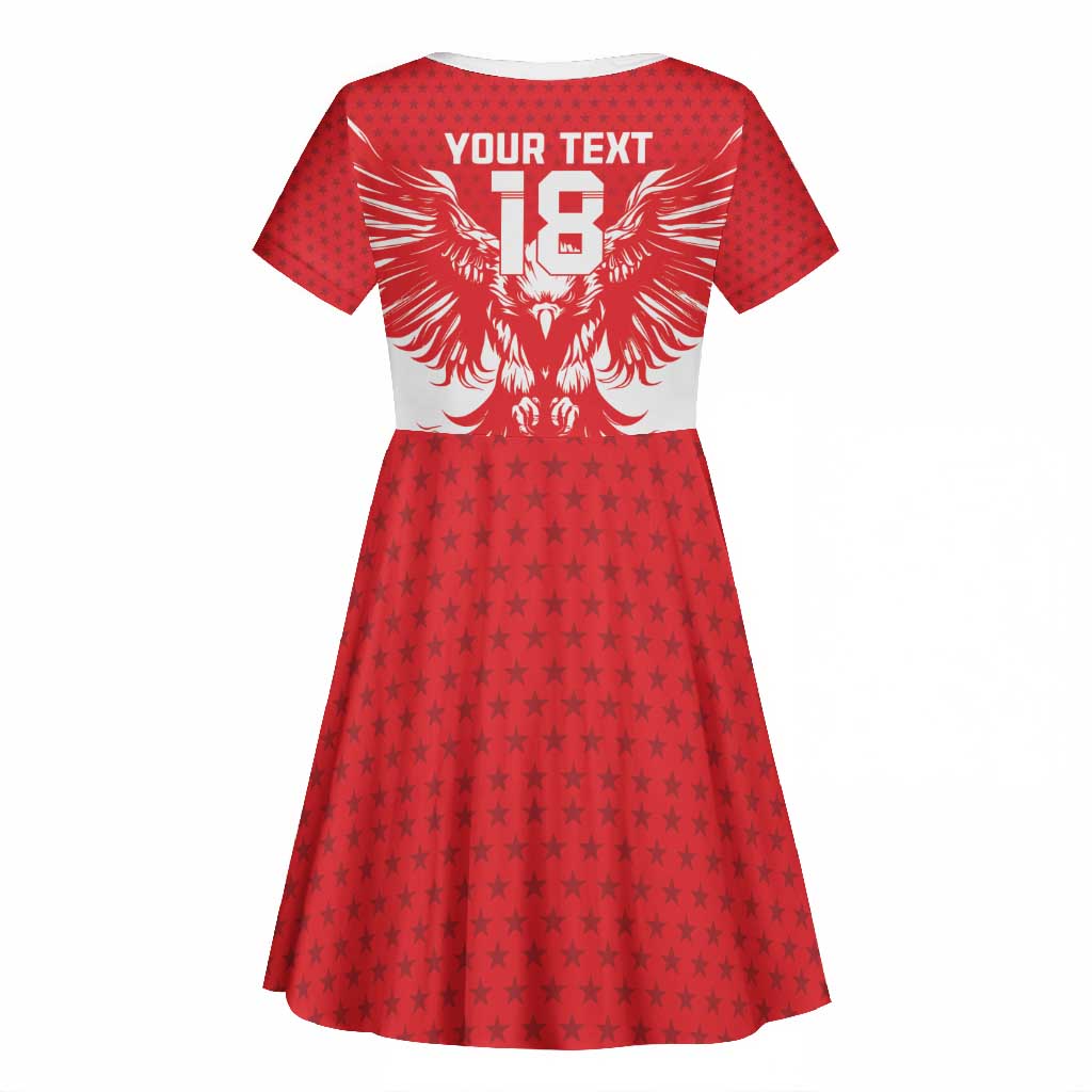 Custom Tunisia Football Kid Short Sleeve Dress Eagles of Carthage Spirit - African Pride