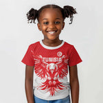 Custom Tunisia Football Kid T shirt Eagles of Carthage Spirit - African Pride