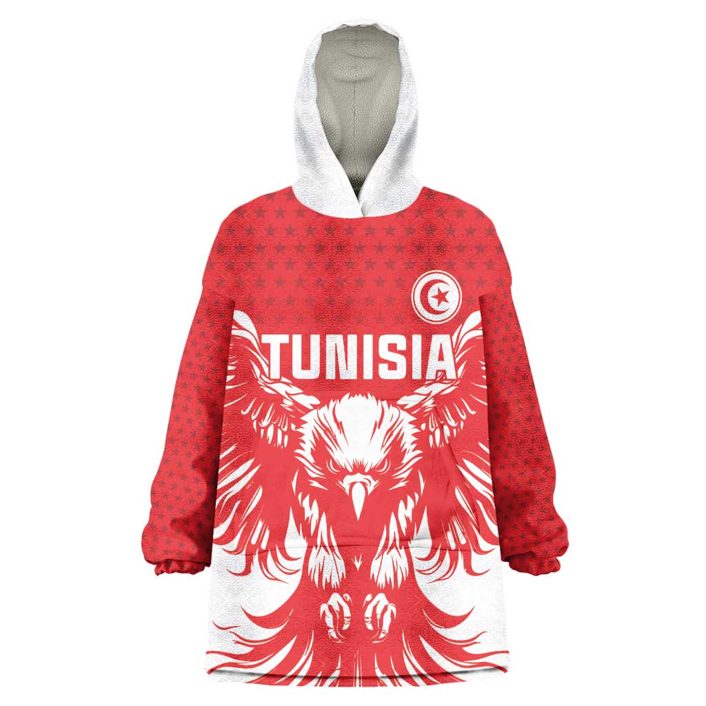 Custom Tunisia Football Kid Wearable Blanket Hoodie Eagles of Carthage Spirit - African Pride