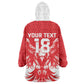 Custom Tunisia Football Kid Wearable Blanket Hoodie Eagles of Carthage Spirit - African Pride