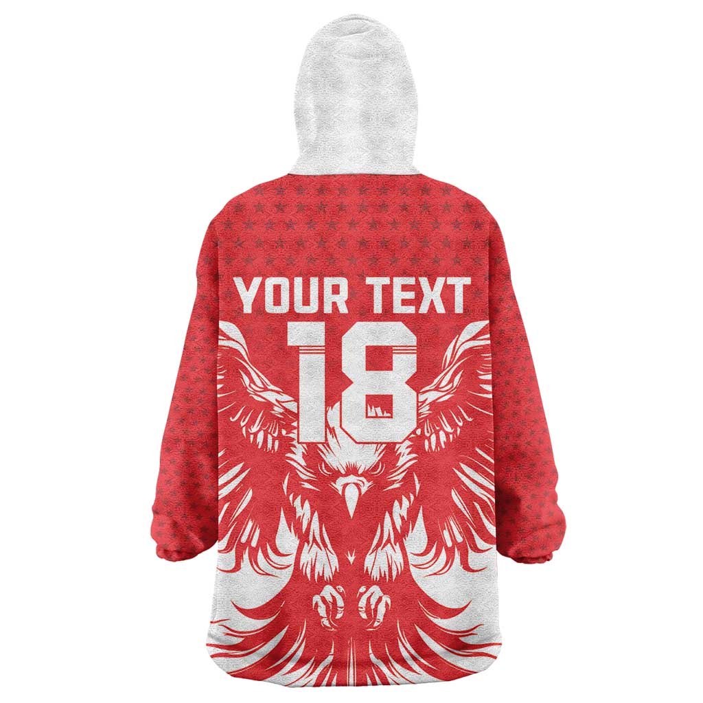 Custom Tunisia Football Kid Wearable Blanket Hoodie Eagles of Carthage Spirit - African Pride