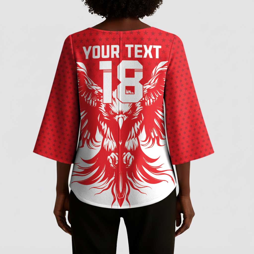 Custom Tunisia Football Kimono Sleeve Blouse Eagles of Carthage Spirit - African Pride