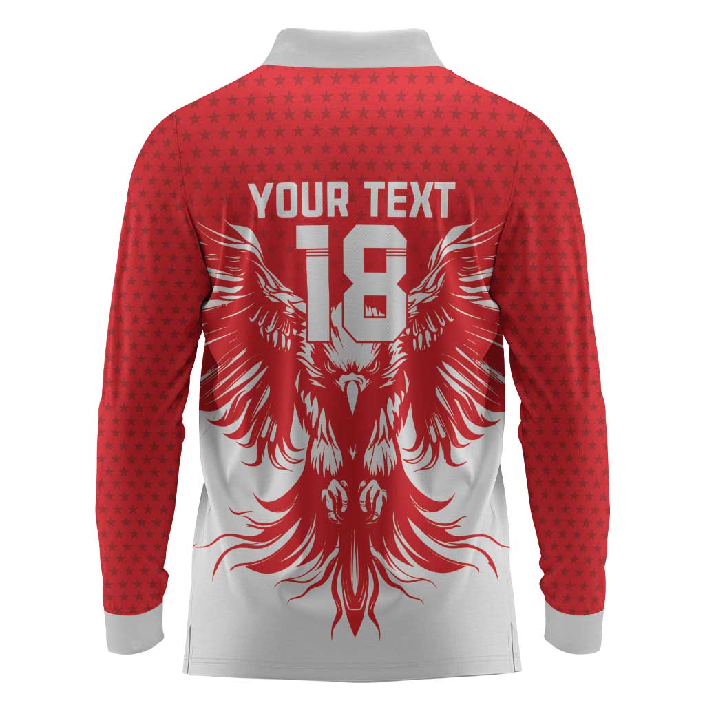 Custom Tunisia Football Long Sleeve Polo Shirt Eagles of Carthage Spirit - African Pride