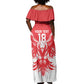 Custom Tunisia Football Off Shoulder Maxi Dress Eagles of Carthage Spirit - African Pride