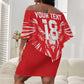 Custom Tunisia Football Off Shoulder Short Dress Eagles of Carthage Spirit - African Pride