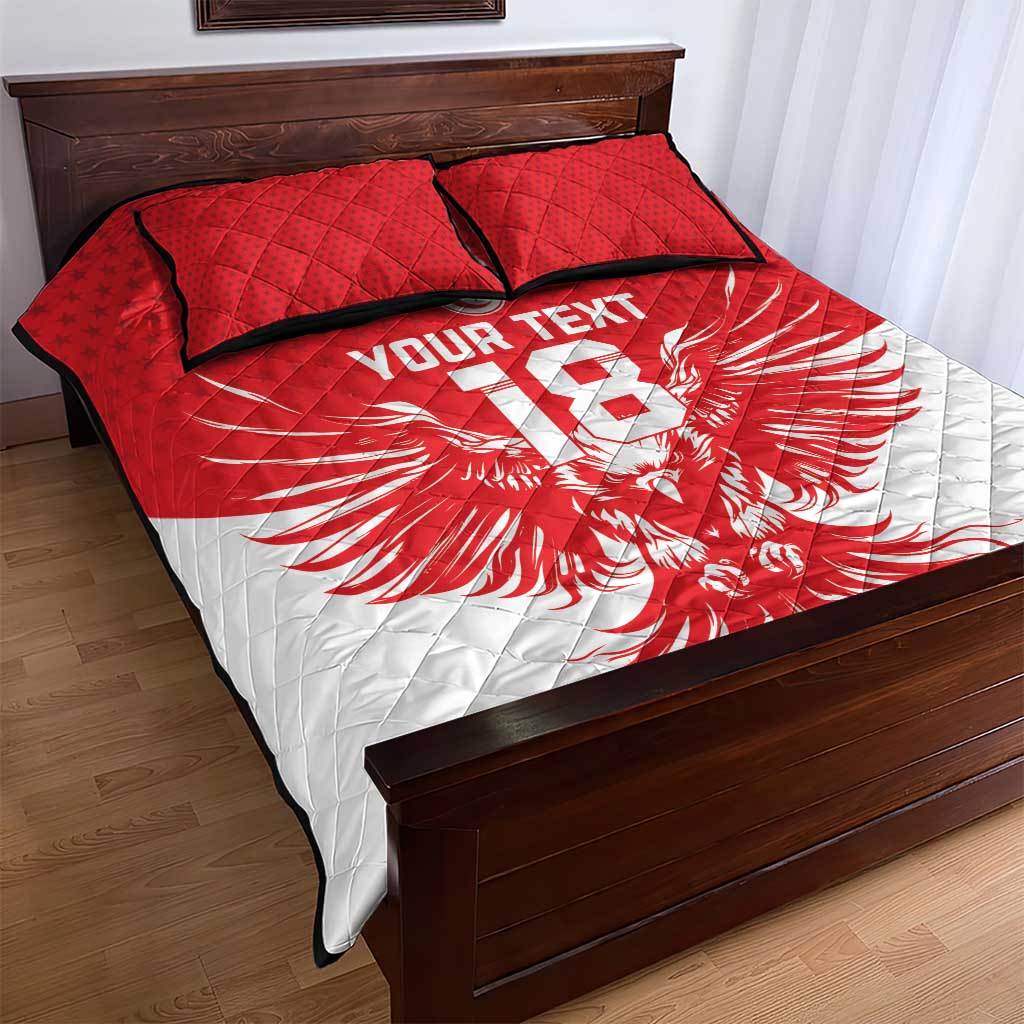 Custom Tunisia Football Quilt Bed Set Eagles of Carthage Spirit - African Pride