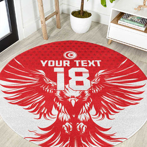 Custom Tunisia Football Round Carpet Eagles of Carthage Spirit - African Pride