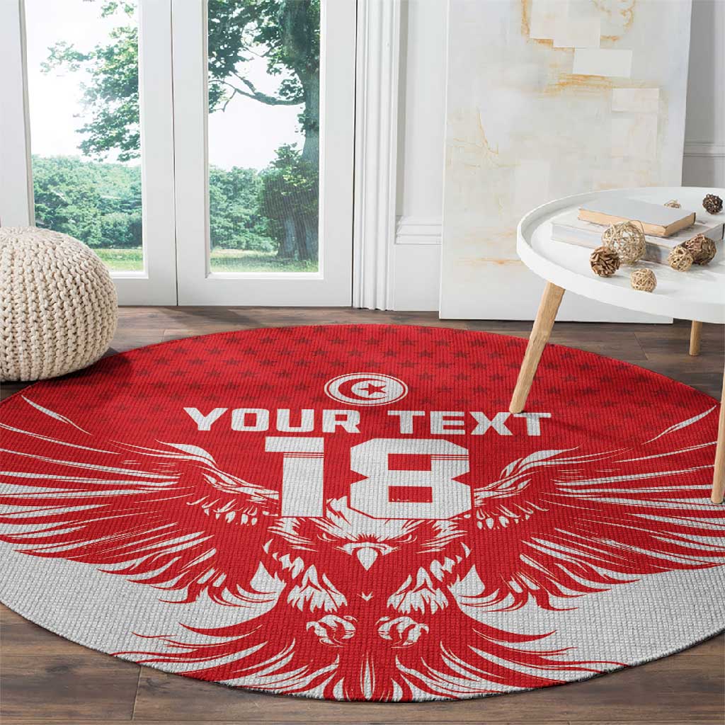 Custom Tunisia Football Round Carpet Eagles of Carthage Spirit - African Pride