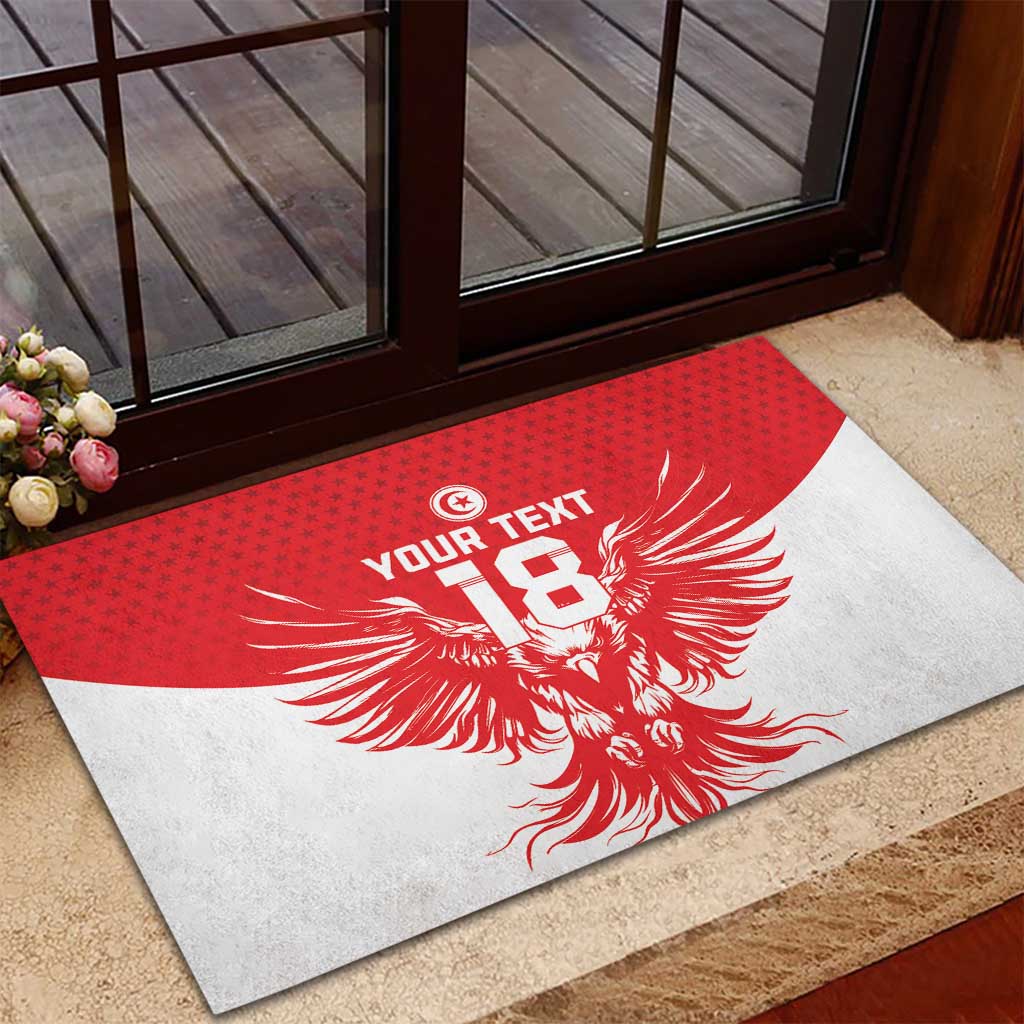 Custom Tunisia Football Rubber Doormat Eagles of Carthage Spirit - African Pride