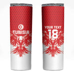 Custom Tunisia Football Skinny Tumbler Eagles of Carthage Spirit - African Pride