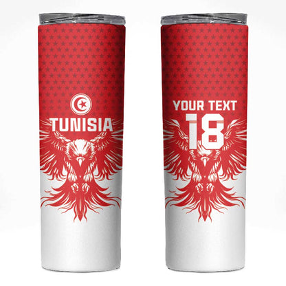 Custom Tunisia Football Skinny Tumbler Eagles of Carthage Spirit - African Pride