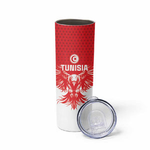 Custom Tunisia Football Skinny Tumbler Eagles of Carthage Spirit - African Pride