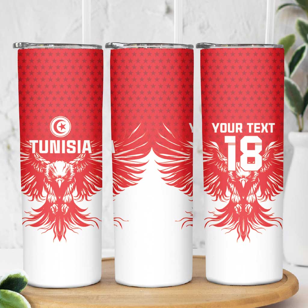 Custom Tunisia Football Skinny Tumbler Eagles of Carthage Spirit - African Pride